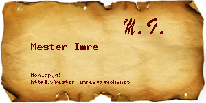 Mester Imre névjegykártya