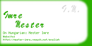 imre mester business card